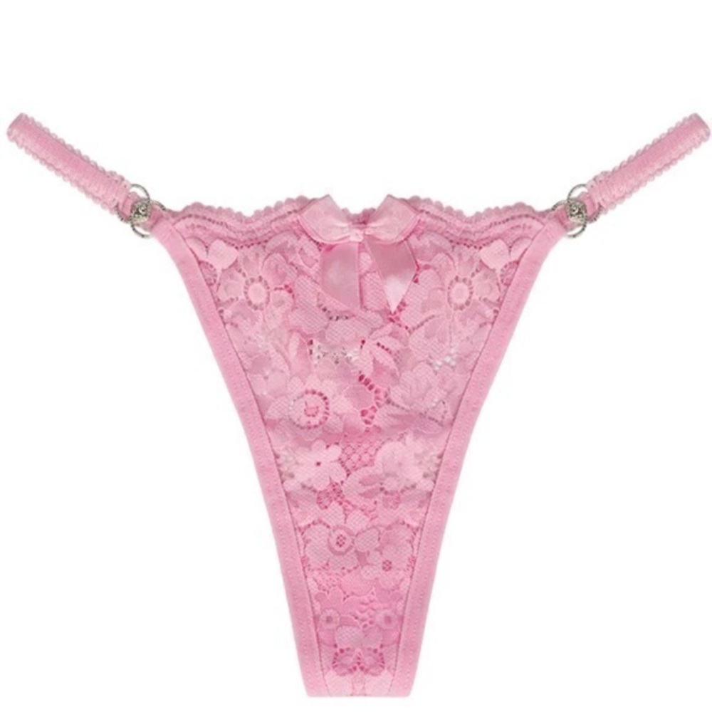 Premium pink lace thongs